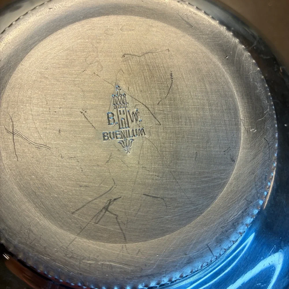 Vintage B W Buenilum Hand Aluminum  Bowl With Lid 1950s MCM Mid-Century Modern